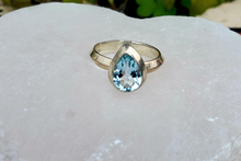 Load image into Gallery viewer, Aquamarine Teardrop Ring 925 Sterling Silver