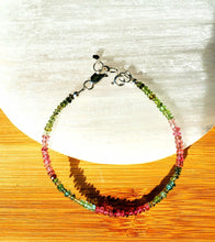 Load image into Gallery viewer, Faceted Watermelon Tourmaline Bracelet Sterling Silver