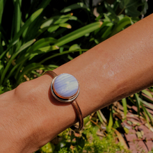 Load image into Gallery viewer, Handmade pure copper cuff with beautiful Blue Lace Agate