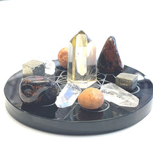 Load image into Gallery viewer, Metatron Etched Obsidian Crystal Charging Plate