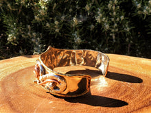 Load image into Gallery viewer, Mixed Metal and Snowflake Obsidian Stone Cuff Bracelet
